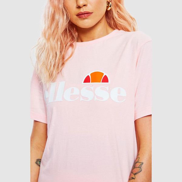 ellesse womens albany relaxed fit logo tee light pink