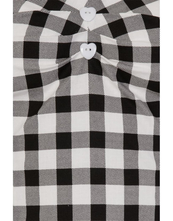 Collectif Dolores Retro 50s Gingham Top Black