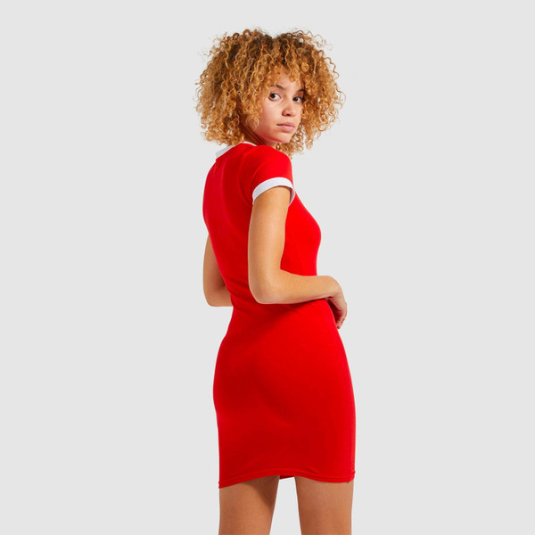 Ellesse Ninetta Retro 1990s Ringer Dress in Red