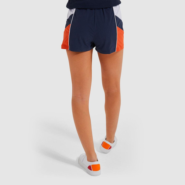 Ellesse Women's Retro 1980s Chevron Stripe Panel Shorts in Navy