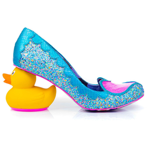 Irregular Choice What The Duck Rubber Duck Heels in Blue