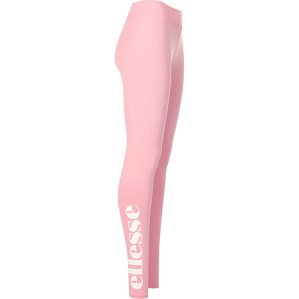 ellesse womens solos logo print plain leggings light pink