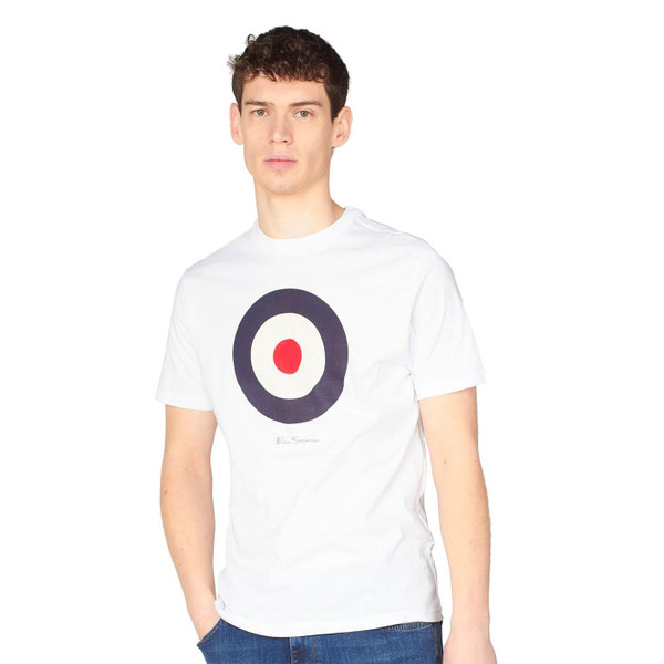 Ben Sherman Men's Classic Mod Target 60s T-Shirt in White