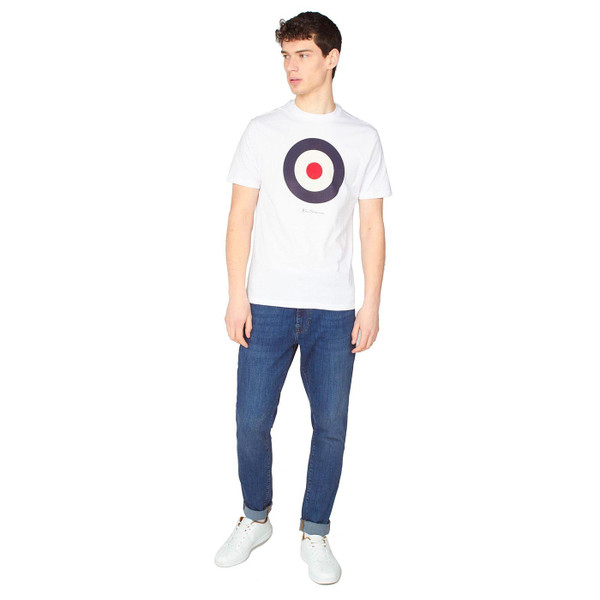 Ben Sherman Men's Classic Mod Target 60s T-Shirt in White