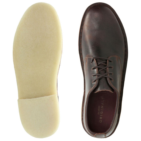 clarks womens desert london derby shoes chestnut leather