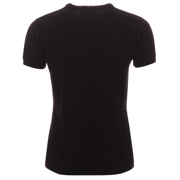 Madcap England Britpop Women's Retro Mod Rainbow Chest Stripe Knitted Tee in Black	