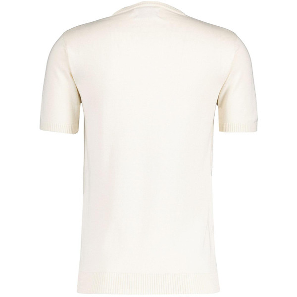 Madcap England Britpop Mod Rainbow Stripe Knitted T-shirt in Ecru