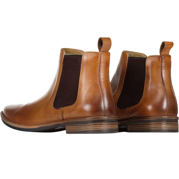 Roamers Mens Mod Chelsea Boots in Tan Leather