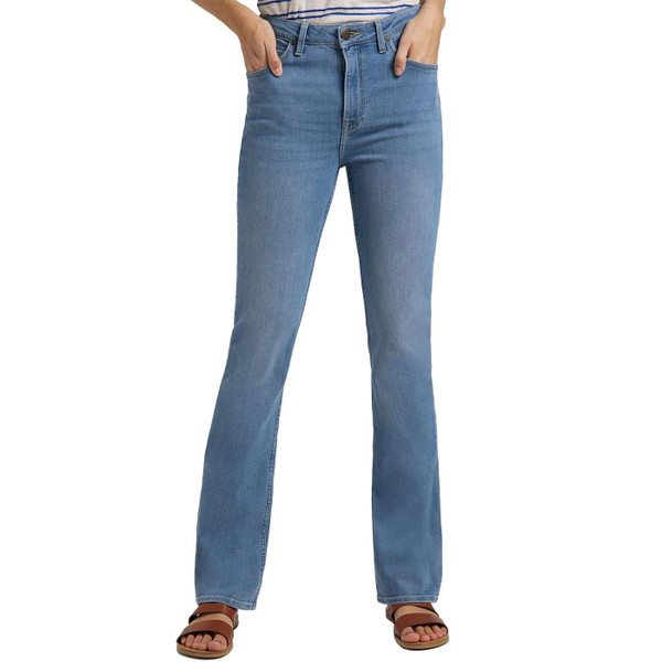 Lee Breese Women's Retro 70s High Rise Skinny Bootcut Jeans in Light Lou Lee Breese Women's Retro 70s High Rise Skinny Bootcut Jeans in Light Lou
