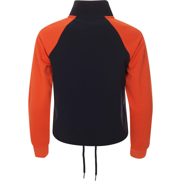 ellesse womens coacoa logo print half zip drawstring track top navy orange