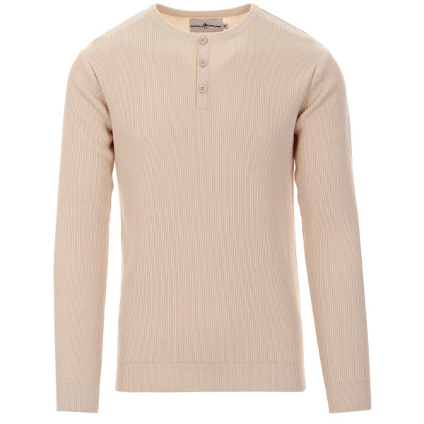 Madcap England Caine Retro 60s Mod Ribbed Grandad Top in Birch