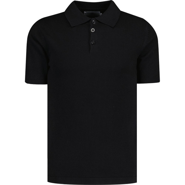 Madcap England SS Brando 60s Mod Short Sleeve Knitted Polo Shirt in Black