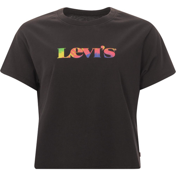 levis womens graphic tie dye logo print varsity tshirt obsidian black