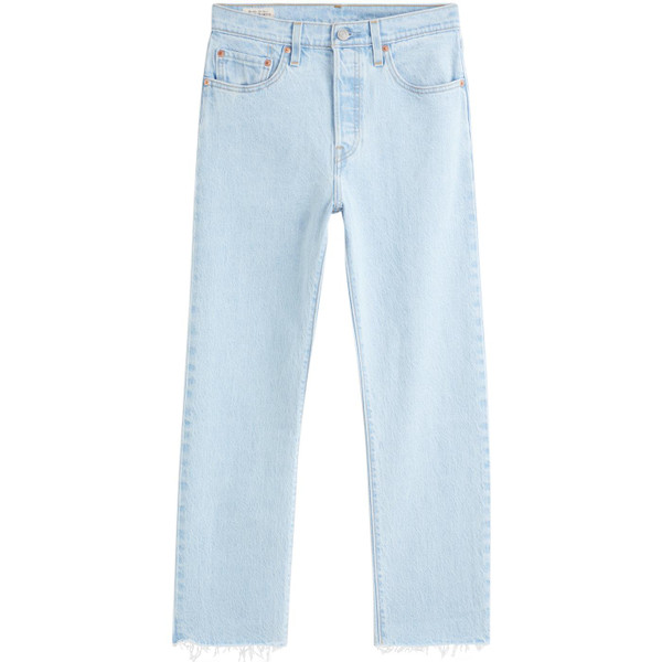 levis womens 501 cropped straight leg samba goal light blue