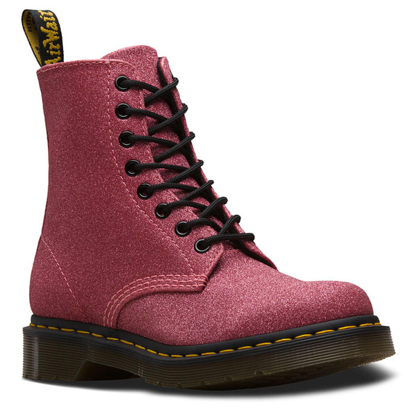 dr martens womens 1460 pascal glitter boots pink