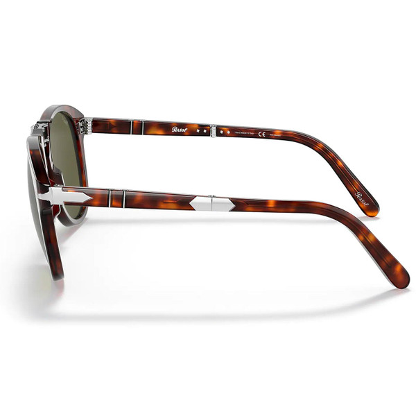 Persol Steve McQueen 714SM Polarised Foldable Sunglasses in Havana with green lens