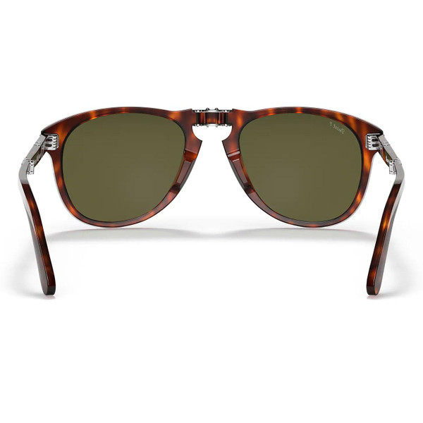 Persol Steve McQueen 714SM Polarised Foldable Sunglasses in Havana with green lens