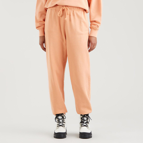 Levi's Women's WFH Garment Dye Vintage Look Relaxed Fit Sweatpants in Peach Bloom