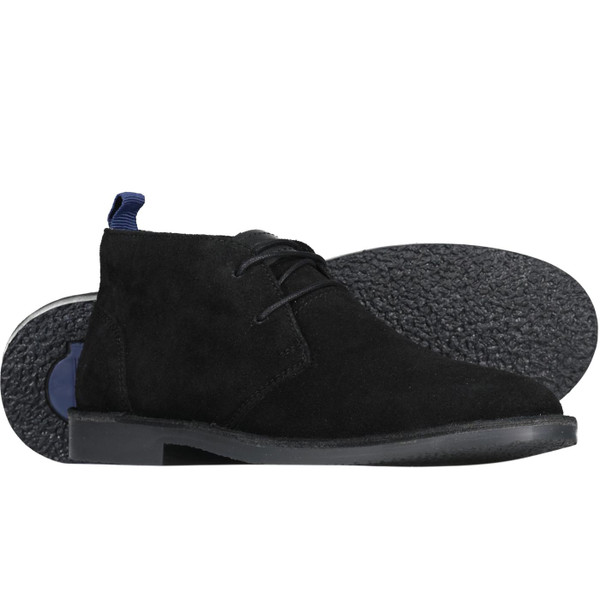Side of Roamers Men's Mod Desert Boots in Black Suede