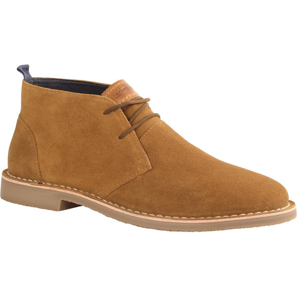 Roamers Men's 2-Eyelet Suede Desert Boots in Tan