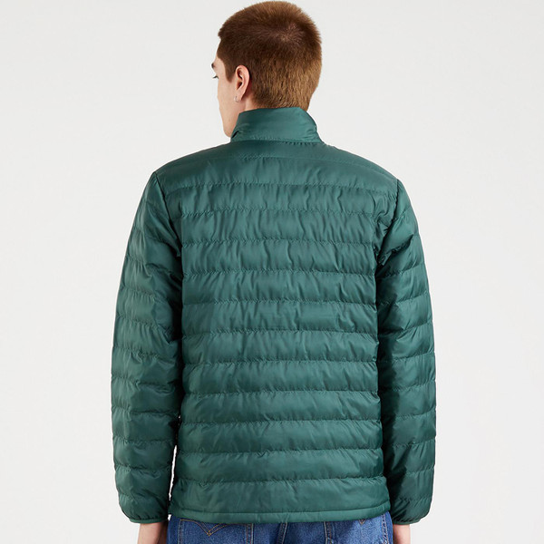 levis mens presidio short quilted lightweight zip jacket pine needle green
