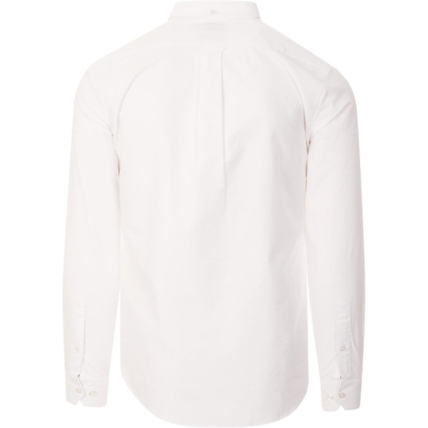 Back of Farah Men's Slim Fit Cotton Oxford Shirt in White