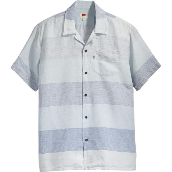 Levi's Cubano Men's Retro 70s Cuban Collar Short Sleeve Shirt in Marshmallow Levi's Cubano Men's Retro 70s Cuban Collar Short Sleeve Shirt in Marshmallow