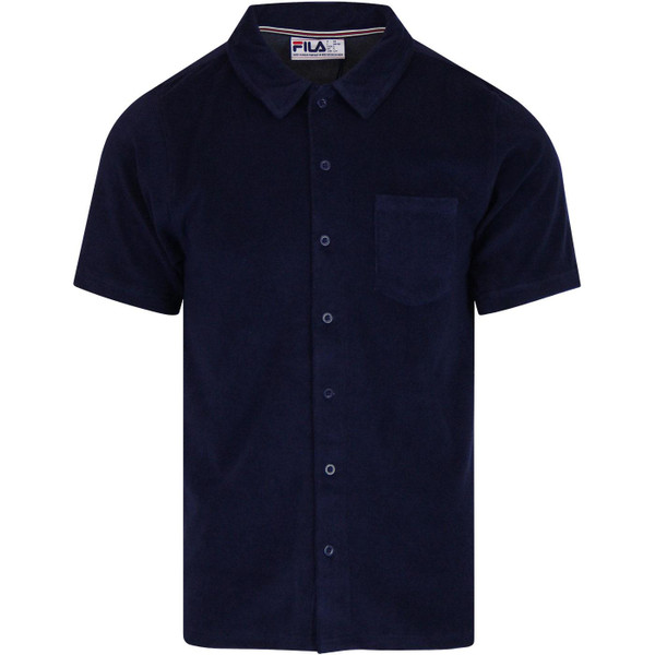 Carson FILA VINTAGE Terry Towelling Polo Shirt Peacoat Carson FILA VINTAGE Terry Towelling Polo Shirt Peacoat