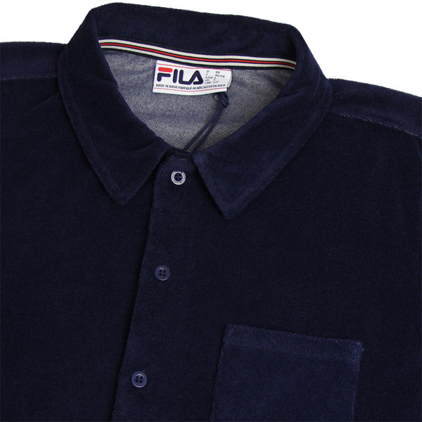 Carson FILA VINTAGE Terry Towelling Polo Shirt Peacoat Carson FILA VINTAGE Terry Towelling Polo Shirt Peacoat