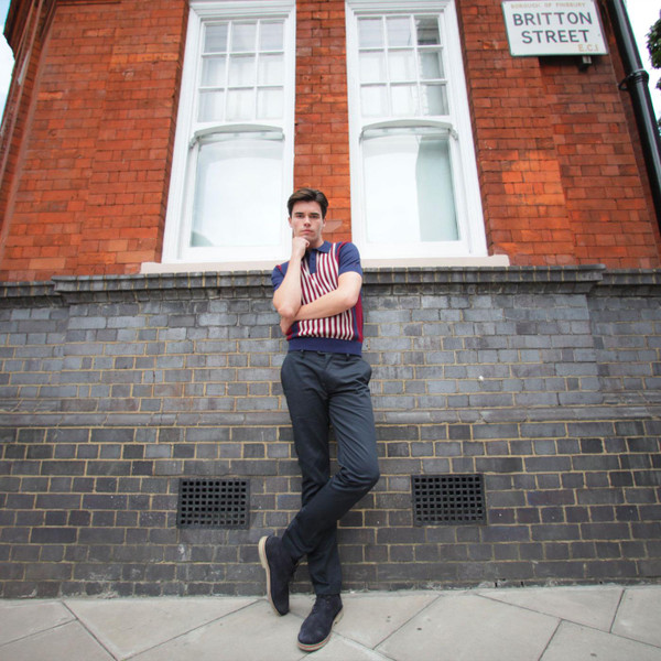 Merc Winston Retro Mod 60s Stay Pressed Trousers in Navy Merc Winston Retro Mod 60s Stay Pressed Trousers in Navy