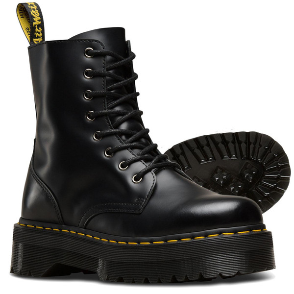 dr martens jadon womens platform punk boots blacks smooth polish
