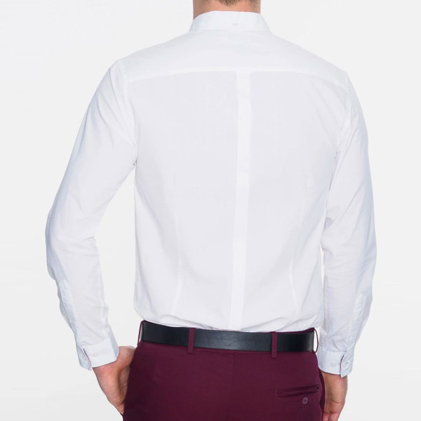 Back of Merc Retro Mod 60s Button Down Smart White Shirt