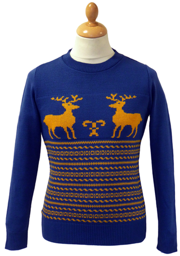 RETRO REINDEER RUDOLPH CHRISTMAS JUMPER 70S XMAS