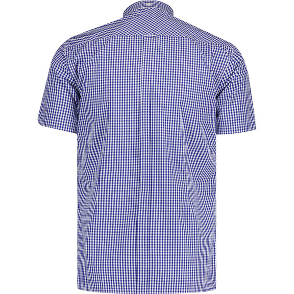 MERC TERRY RETRO MOD 60S CLASSIC GINGHAM SHIRT BLUE