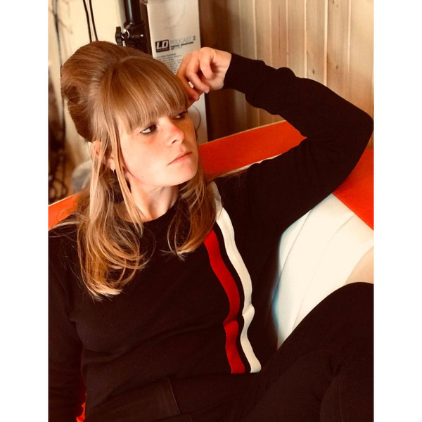 Madcap England Womens Mod 60s Twin Stripe Racing Jumper in Black