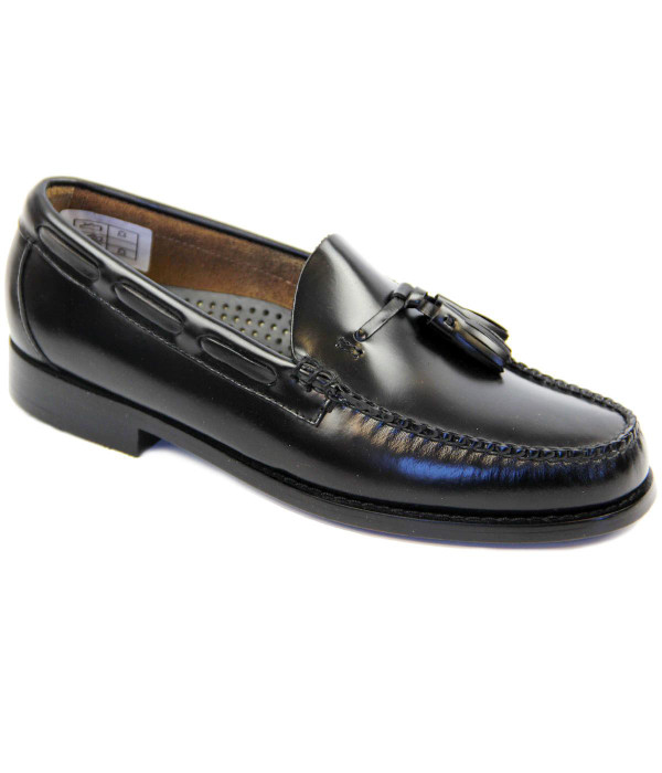 Bass Weejuns Heritage Larkin Mens Tassel Loafers in Black Leather