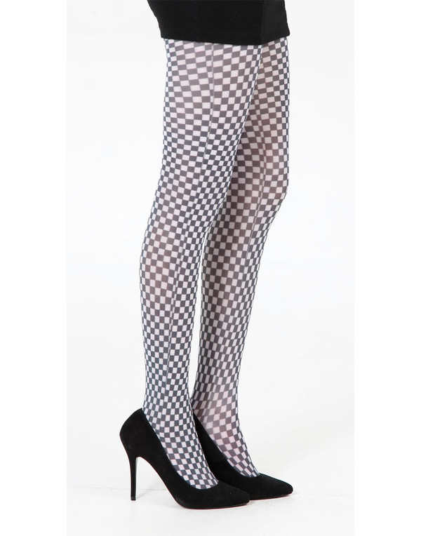 Pamela Mann Retro 60s Mod Gingham Print Tights
