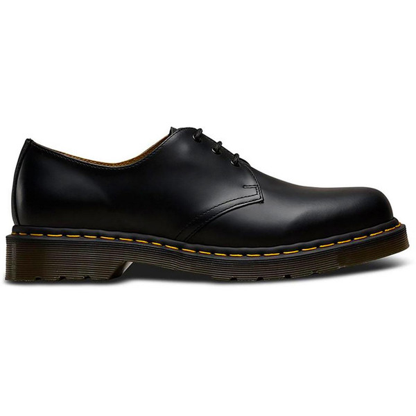 Side of Dr Martens 1461 Men's 3 Eyelet Shoes in Smooth Black Leather