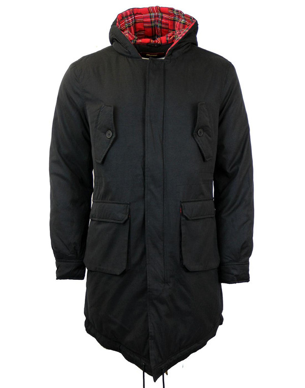 MERC RETRO MOD 60s FISHTAIL TOBIAS PARKA BLACK