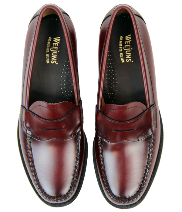 BASS WEEJUNS LOGAN RETRO MOD LOAFERS WINE