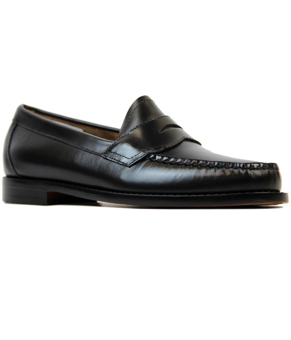 BASS WEEJUNS LOGAN RETRO MOD LOAFERS BLACK