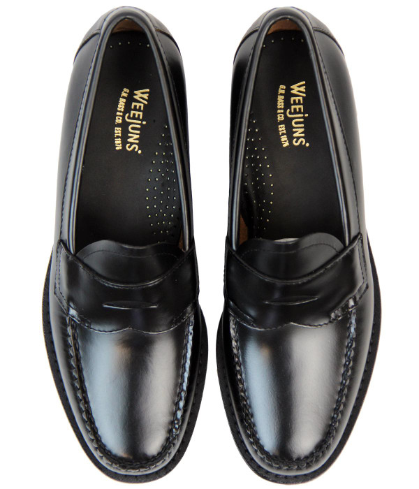BASS WEEJUNS LOGAN RETRO MOD LOAFERS BLACK