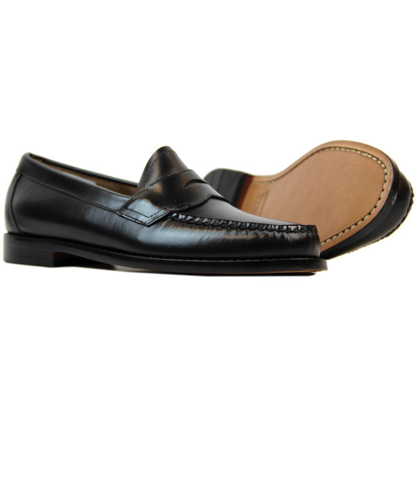 BASS WEEJUNS LOGAN RETRO MOD LOAFERS BLACK