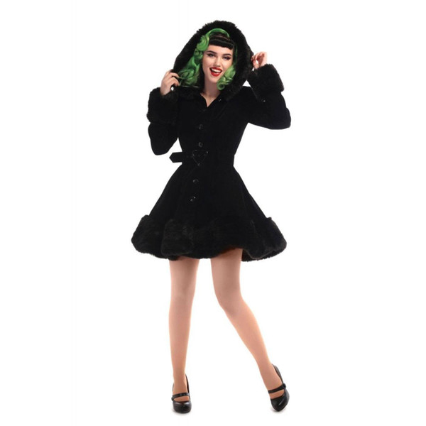 Collectif Laila Retro Vintage Short Black Coat Collectif Laila Retro Vintage Short Black Coat