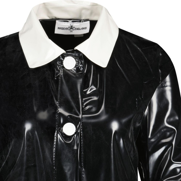madcap england womens 60s mod two tone pvc raincoat black