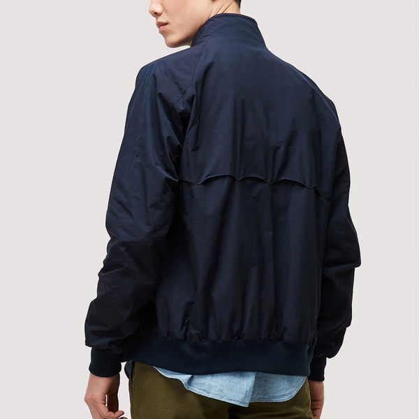 Back of Baracuta G9 Mod Ivy League Made in England Harrington Jacket in Navy