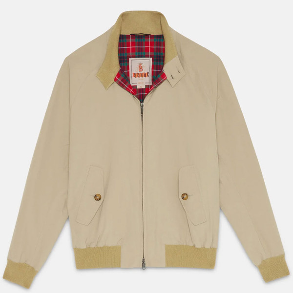 Flat lay photo of Baracuta G9 Mens Mod Harrington Jacket in Natural