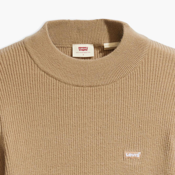 Levi's Ribbed Mock Neck Women's Sweater in Travertine A07190017