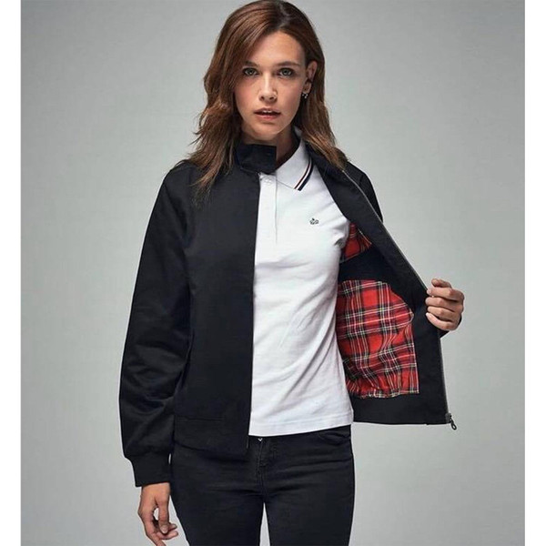 Merc Women's mod tipped polo shirt in white rita model