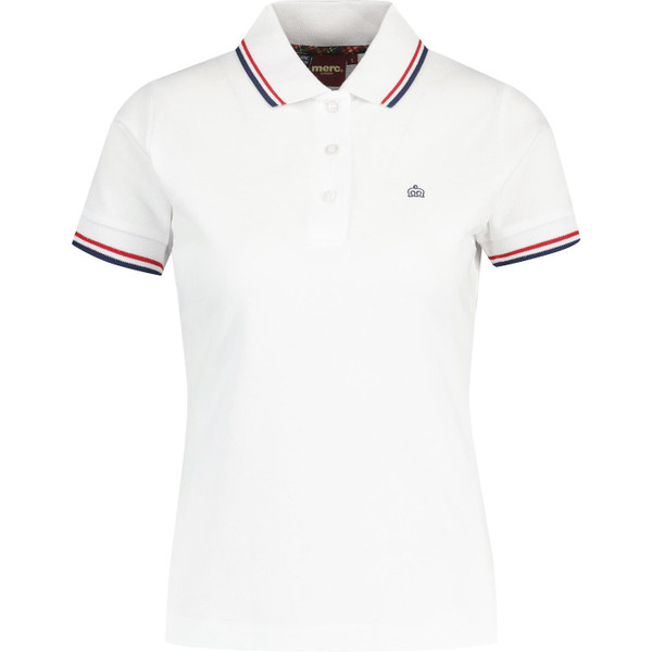 merc womens rita retro mod tipped pique polo shirt white